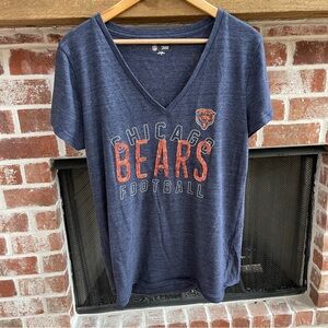 NFL Team Apparel Chicago Bears Navy Blue V-Neck T-Shirt size XL